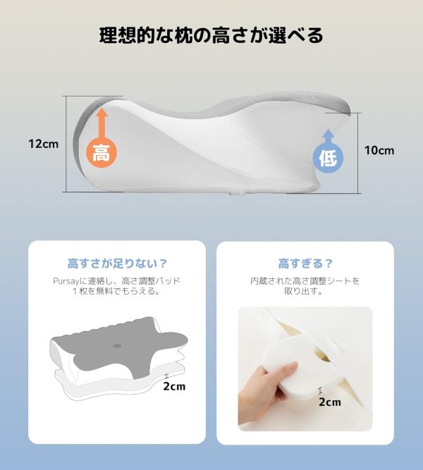 1 (4) Low-rebound neck pillow with adjustable height to relieve shoulder stiffness; straight-neck, side-sleeping pillow; anti-snoring; washable pillowcase