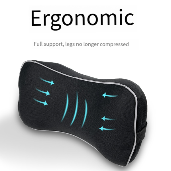 Single-person leg pillow with straps to secure the memory foam leg pillow; designed specifically for side sleeping; removable and washable leg pillow