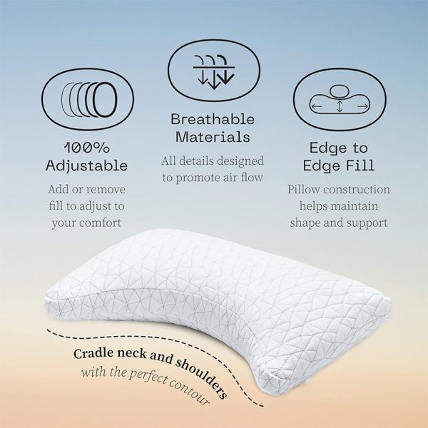 2 Cooling Pillow, Shredded Foam Memory Foam Pillow, Bamboo Fiber Pillow, Pillow for Back, Side, and Stomach Sleeping
