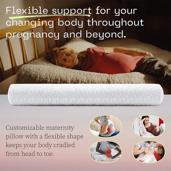 2 Adjustable Pregnancy Pillow with Memory Foam and Washable Pillowcase—Body Pillow for Side Sleeping and Pregnancy