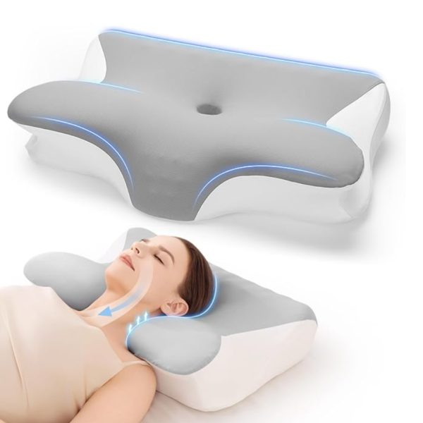2.2 Low-rebound neck pillow with adjustable height to relieve shoulder stiffness; straight-neck, side-sleeping pillow; anti-snoring; washable pillowcase