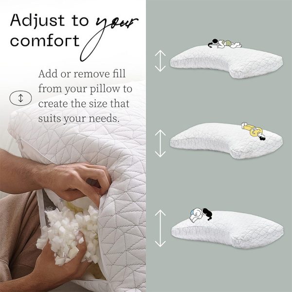 3 Cooling Pillow, Shredded Foam Memory Foam Pillow, Bamboo Fiber Pillow, Pillow for Back, Side, and Stomach Sleeping