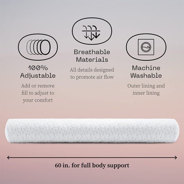 4 Adjustable Pregnancy Pillow with Memory Foam and Washable Pillowcase—Body Pillow for Side Sleeping and Pregnancy