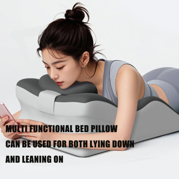 Memory Foam Pillow for Prone Sleeping, Bed Use, Phone Use, and More—Multifunctional Prone Pillow, Bedside Cushion, and Backrest