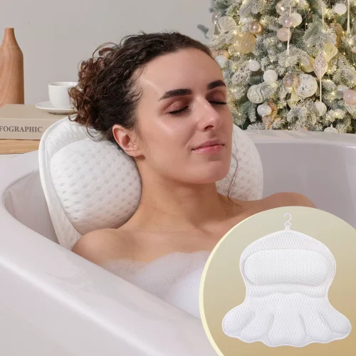 Machine-Washable 3D Mesh Bathtub Pillow