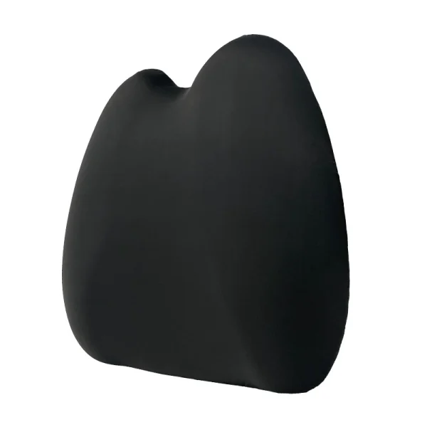 Memory Foam Lumbar Support with Adjustable Shoulder Straps for Relieving Lower Back Pain—Black (for Car and Office Chairs)