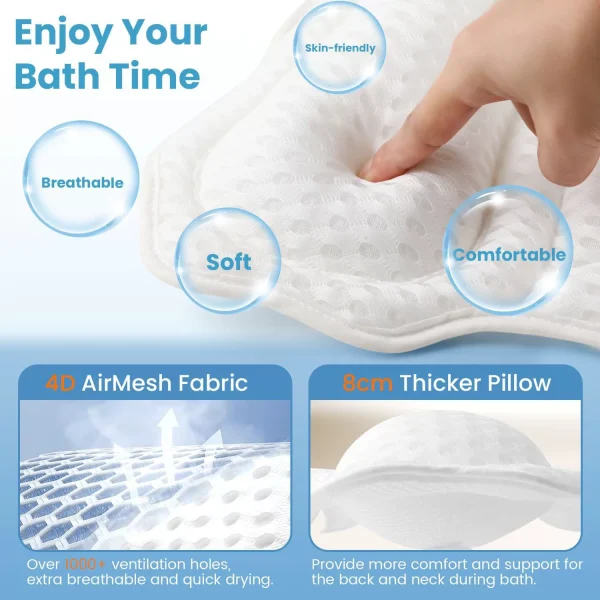 O1CN01IwoNle2I9LpkooOTK_!!2816569243-0-cib.jpg_ Bathtub Pillow, Non-Slip Mat, Bath Accessories, Cushion, Backrest, Bath Headrest, Shower Headrest, Massage Pillow, Bath Pillow