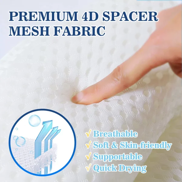 4D Mesh Butterfly-Shaped Bath Pillow with Suction Cups and Hooks—Bathroom Pillow for Bathing, Quick-Drying
