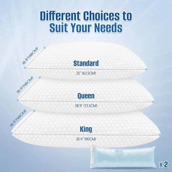 Memory foam pillow, cooling pillow, adjustable straps for sides and back, washable pillowcase, neck support, high resilience