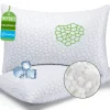 Cooling Pillow, Shredded Foam Memory Foam Pillow, Bamboo Fiber Pillow, Pillow for Back, Side, and Stomach Sleeping