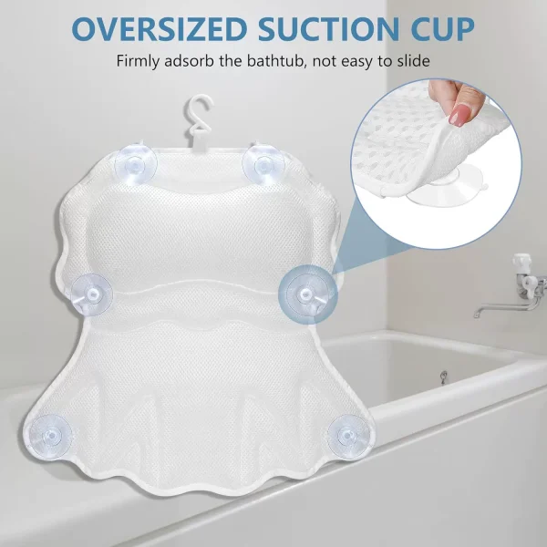 Bathtub Pillow, Non-Slip Mat, Bathing Accessories, Cushion, Backrest, Bathing Headrest, Shower Headrest, Massage Pillow