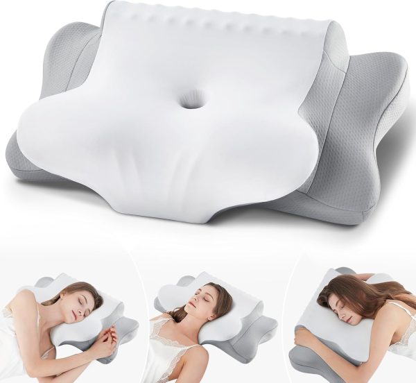 主图1 Memory Foam Pillow, Slow-Rebound Neck Support Pillow, Butterfly-Shaped Pillow, Single-Size Pillow with Adjustable Height, Ergonomic Memory Foam