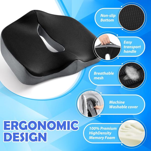 主图3 Memory Foam Cushion, Butt-Shaping Office Chair Cushion, Computer Chair Cushion, Non-Slip Car Seat Cushion, Cushion for Long Hours of Sitting