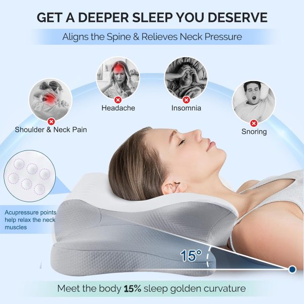 主图3 Memory Foam Pillow, Slow-Rebound Neck Support Pillow, Butterfly-Shaped Pillow, Single-Size Pillow with Adjustable Height, Ergonomic Memory Foam
