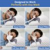 Side-sleeping pillow with memory foam; features a wavy contour on the sides, back, and abdomen to reduce air pressure; designed for better breathing and beauty benefits
