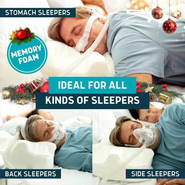主图6 Memory foam pillows are suitable for side and back sleepers; the medium-firm memory foam reduces air leakage and mask pressure.