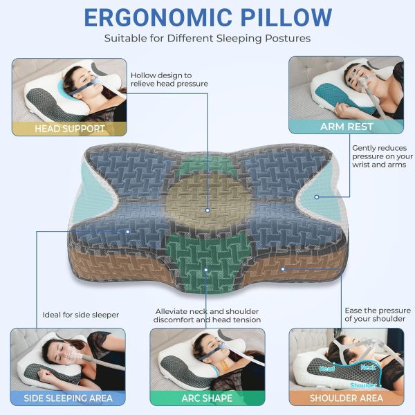 Ergonomic Adjustable-Height Neck Support Memory Foam Pillow