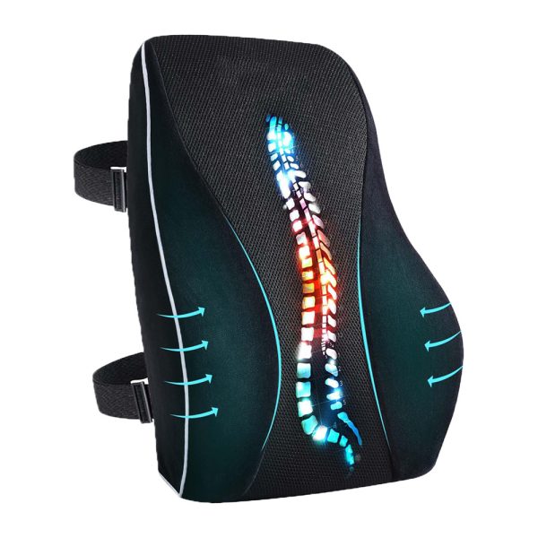 Cross-border wholesale memory foam slow-recovery automotive lumbar support ergonomic backrest for office chairs, cars, and wheelchairs