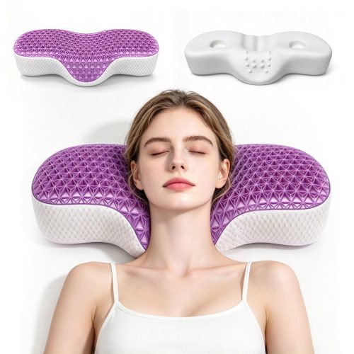 TPE Memory Foam Pillow - Neck Friend Purple TPE Pillow: Breathable and Soft, Designed for Adults
