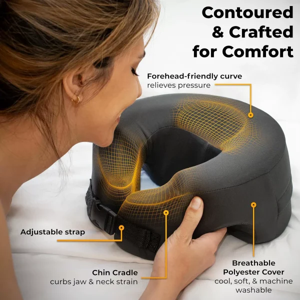 U-shaped Memory Foam Face Pillow, Outdoor Sunbathing Pillow, Stomach-Sleeping Pillow, 100% Cotton Beauty Salon Pillow, Ice-Silk Fabric
