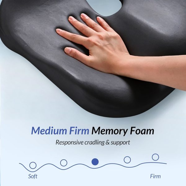 2 Office Cushion: Memory Foam Cushion—Perfect for Long Hours of Sitting, Back Support, and Comfort; Ideal for Cross-Border Shipping (Compressible for Packing)