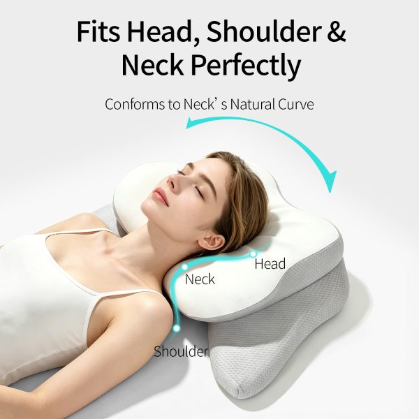 Neck Support Pillow, Butterfly-Shaped Pillow, Slow-Rebound Pillow, Specialized Cervical Support Pillow, Deep Sleep Memory Foam Side-Sleeping Pillow, Adjustable Height Soft Pillow