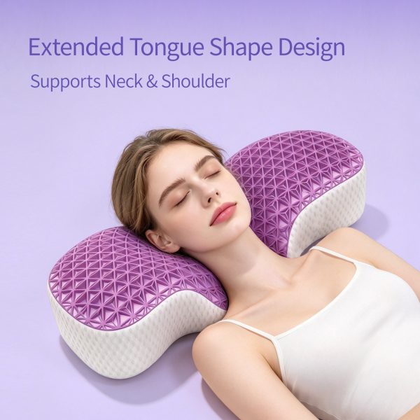 2 TPE Memory Foam Pillow - Neck Friend Purple TPE Pillow: Breathable and Soft, Designed for Adults
