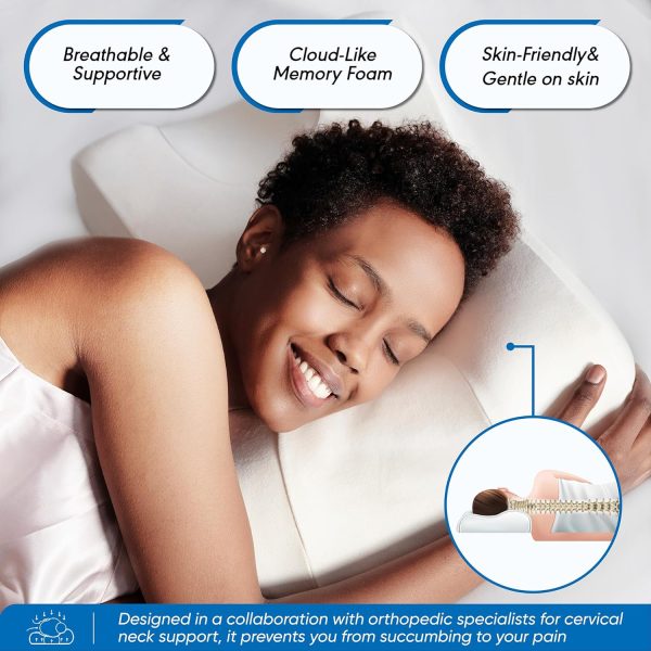 Multifunctional Zero-Pressure Side-Sleeping Pillow with Memory Foam Core: Ergonomic Neck Support Pillow for Adults and Students, Slow-Rebound, Won't Flatten