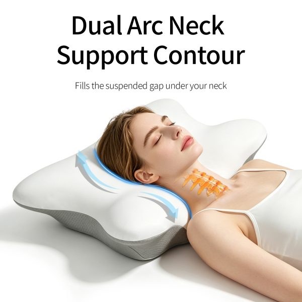 3 Ergonomic Neck Pillow, Neck Support, Back Support, Memory Foam Pillow, Side Sleeping Pillow, Cervical Pillow, Home Use, Adults