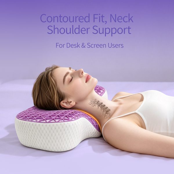 3 TPE Memory Foam Pillow - Neck Friend Purple TPE Pillow: Breathable and Soft, Designed for Adults