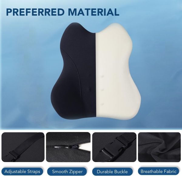 Car Lumbar Support Memory Foam Pillow | Ergonomic Car Backrest Cushion | Washable Pillowcase