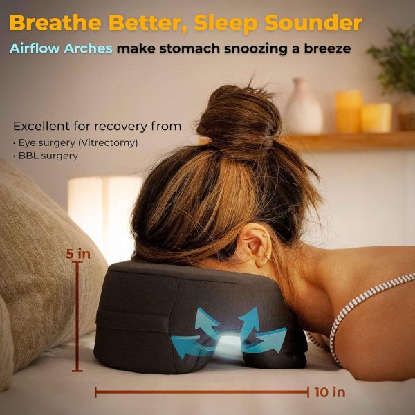 U-shaped Memory Foam Face Pillow, Outdoor Sunbathing Pillow, Stomach-Sleeping Pillow, 100% Cotton Beauty Salon Pillow, Ice-Silk Fabric