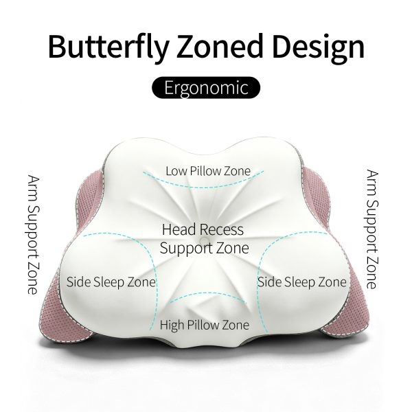 Neck Support Pillow, Butterfly-Shaped Pillow, Slow-Rebound Pillow, Specialized Cervical Support Pillow, Deep Sleep Memory Foam Side-Sleeping Pillow, Adjustable Height Soft Pillow