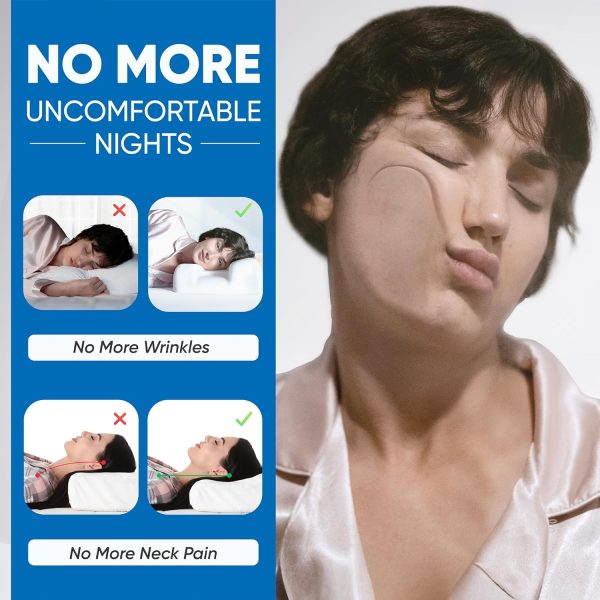 Multifunctional Zero-Pressure Side-Sleeping Pillow with Memory Foam Core: Ergonomic Neck Support Pillow for Adults and Students, Slow-Rebound, Won't Flatten