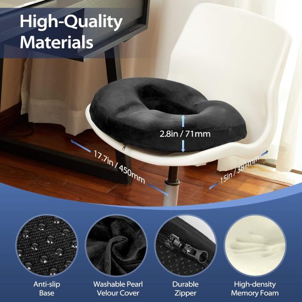 5 Donut-shaped cushion for post-surgery sitting position; specialized cushion for hemorrhoids; relief for tailbone pain; office chair cushion