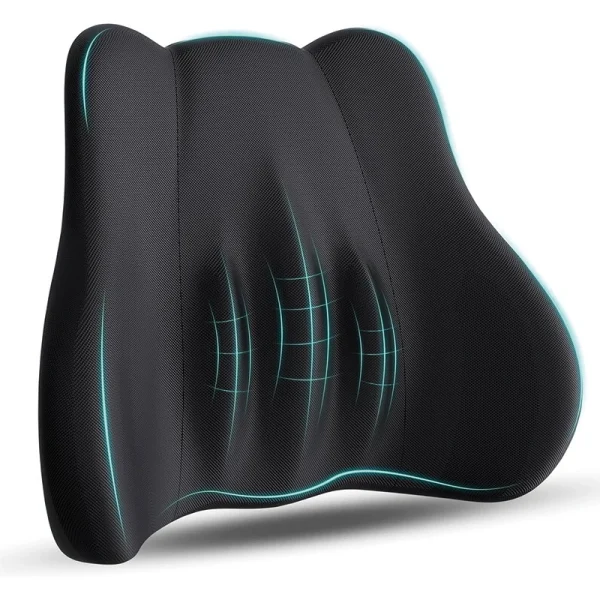 Amazon Cross-Border Memory Foam Lumbar Support Pillow for the Lower Back and Neck – Office, Car, and Wheelchair Cushion – Back Support Pillow
