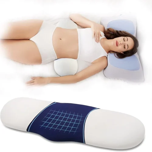 Lumbar Pillow: Ergonomic Memory Foam Sleep Pillow with Removable Cover