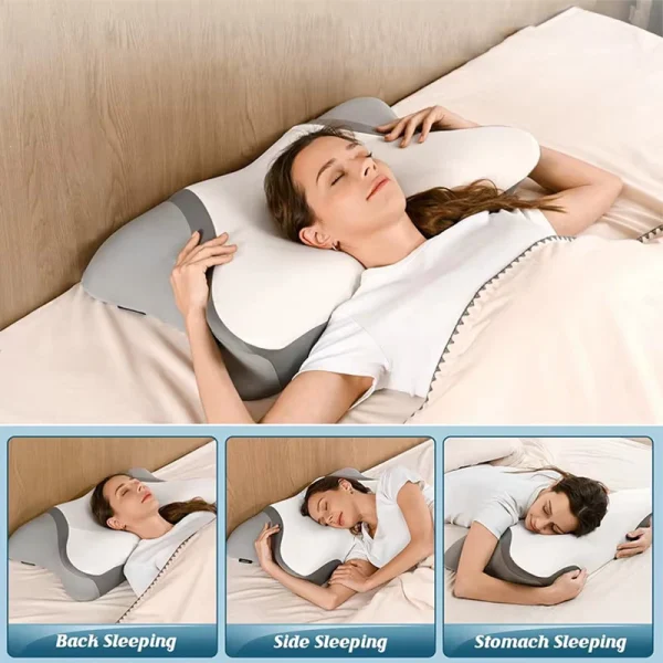 Ergonomic Memory Foam Pillow with Contoured Shape for Side Sleepers to Relieve Neck Pain