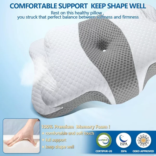 O1CN0127Iq2r2I9LpKXuhW0_!!2816569243-0-cib.jpg_ New Cross-Border Memory Foam Pillow: Slow-Rebound Memory Foam, Neck Support, Breathable, Relieves Cervical Spine Strain, Contoured Neck Support Pillow