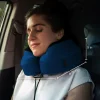U-Shaped Pillow: Portable Memory Foam Pillow for Travel, Airplanes, and Cars; Provides Stable Support for Head and Neck; Deep Black