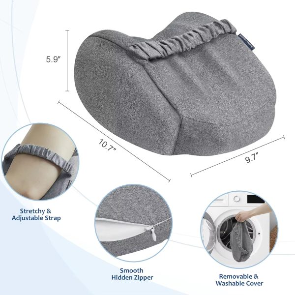 Side Pillow, Cooling Knee Pillow, Memory Foam Leg Pillow, Ergonomic Leg Pillow, Gray