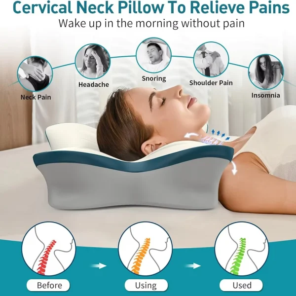 Space Memory Foam Slow-Rebound Zero-Pressure Spinal Support Pillow for Neck Support