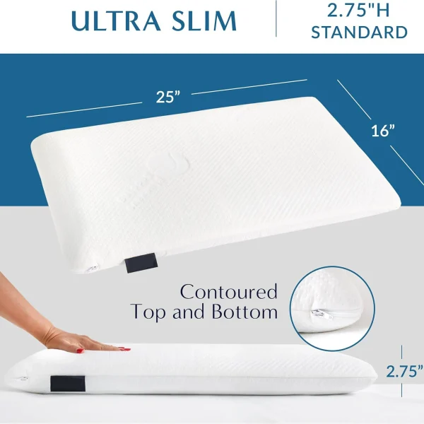 O1CN013YAPkr2I9Lvy8FH0I_!!2816569243-0-cib.jpg_ Ultra-thin Memory Foam Pillow for Cervical Alignment and Deep Sleep – Lightweight Cervical Support Pillow, White