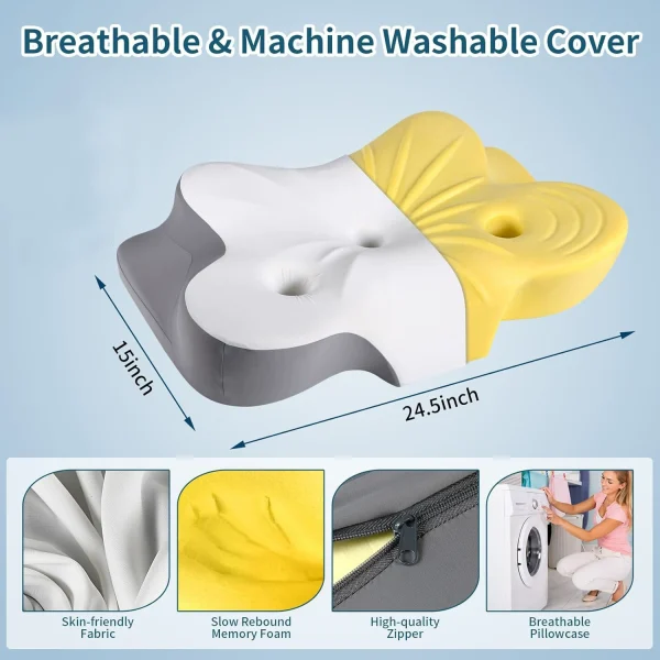 O1CN013ZZf012I9LvyepYpI_!!2816569243-0-cib.jpg_ Ergonomic Memory Foam Pillow with Dual Ear Relief Zones, Contoured for Side, Back, and Stomach Sleepers