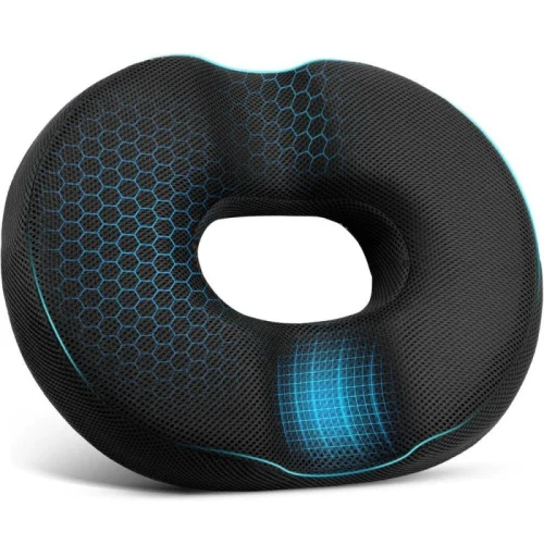 Memory Foam Seat Cushion: Slow-Rebound O-Shaped Cushion (Doughnut-Shaped) Ideal for People Who Sit for Long Periods