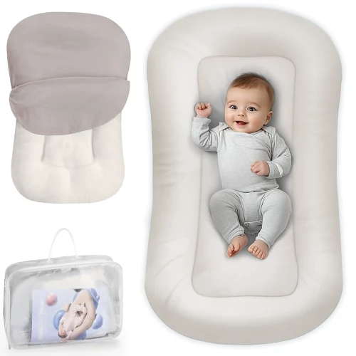 Cross-border Baby Nest: Breathable, Bio-inspired Newborn Crib with Foam Padding—Mid-Size Crib for Babies to Prevent Startle Reflexes