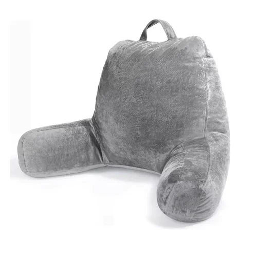 Reading pillow with armrests, lumbar support pillow, plush pillow, bedside pillow, decorative cushion, supportive pillow, memory foam pillow that doesn't lose its shape