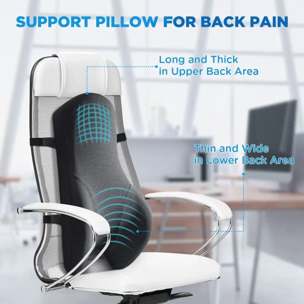 Car Seat Cushion with Memory Foam and Lumbar Support: Ergonomic Design for Office Use, Providing Body Support and Relieving Sciatic Pain