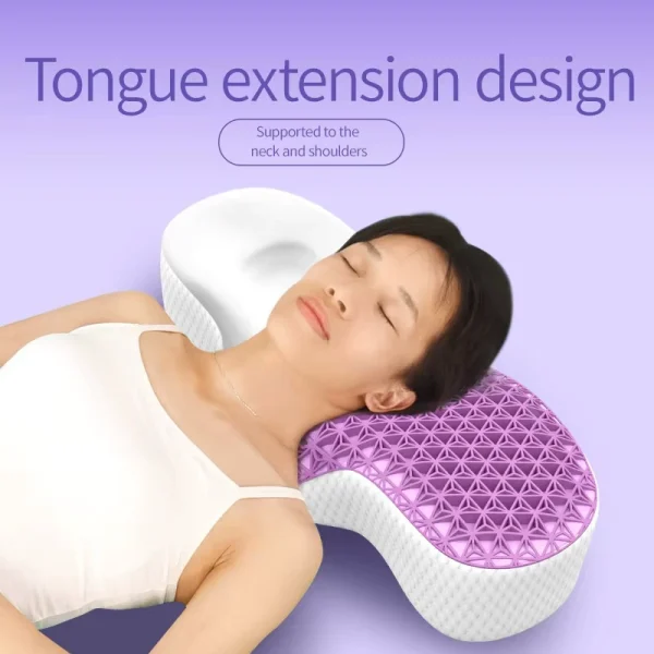 TPE Memory Foam Pillow - Neck Friend Purple TPE Pillow: Breathable and Soft, Designed for Adults