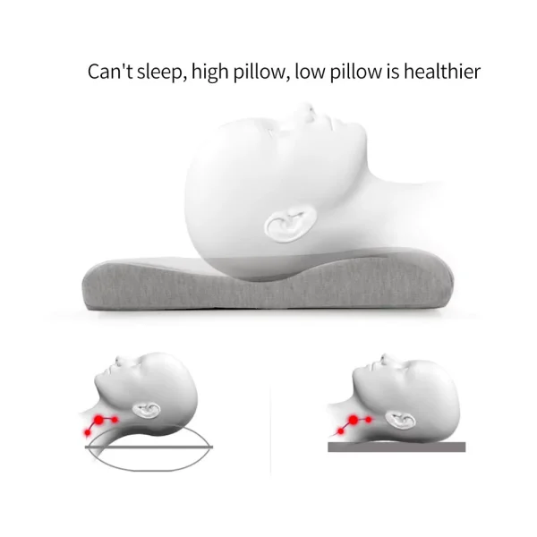 Low-profile Memory Foam Pillow, Single Size, Slow-Rebound Memory Foam Core, Adult-Sized, Long, Low-Profile Neck Pillow